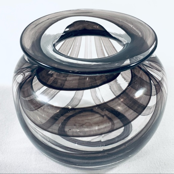 Vintage Blown Studio Glass Vase With Colour Ribbon Trail Pattern - Picture 5 of 10